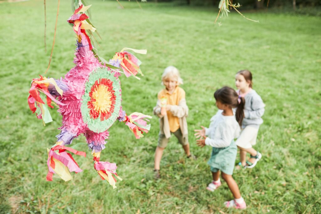 Kids Playing Pinata at Party